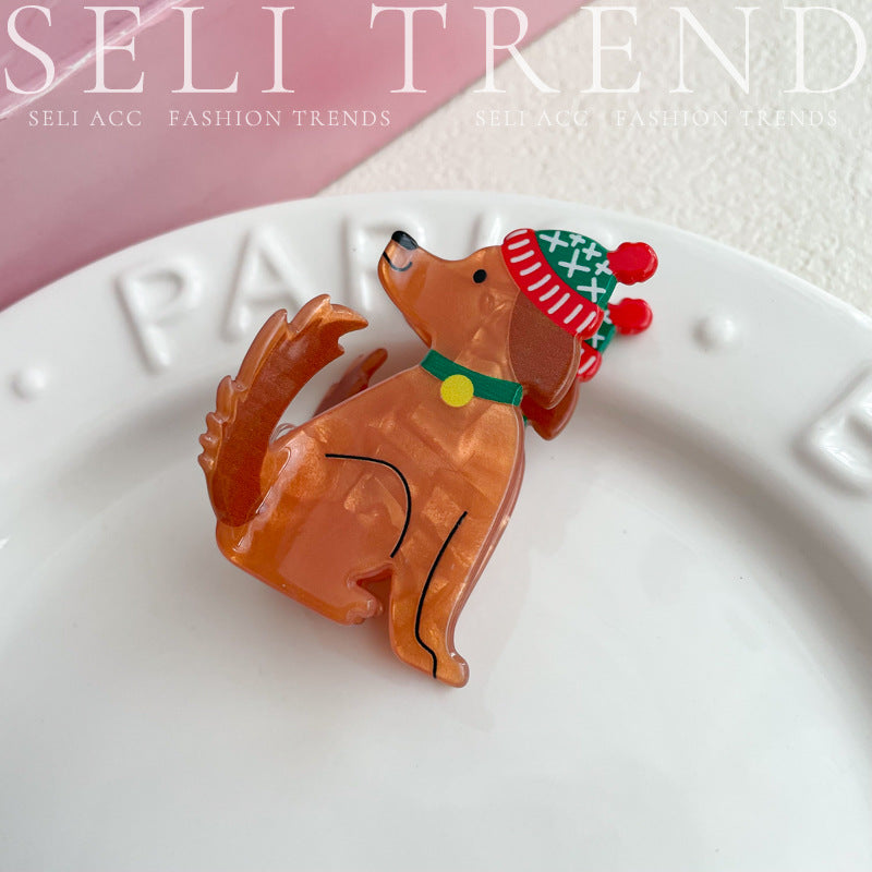 Wholesale Christmas Series Animal Cute Dog Cat Scratching Clip